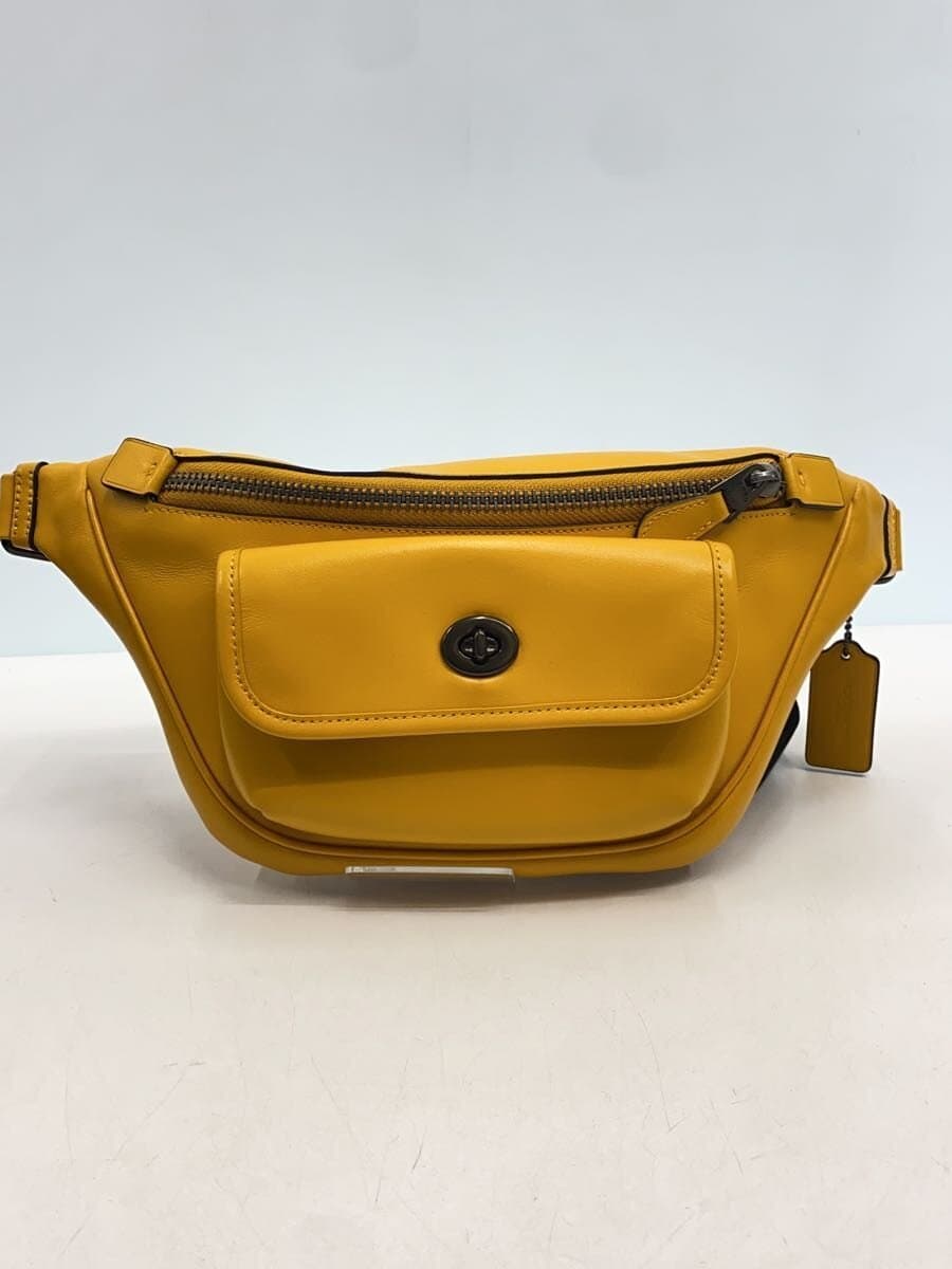 COACH Waist Bag Leather YLW C1277