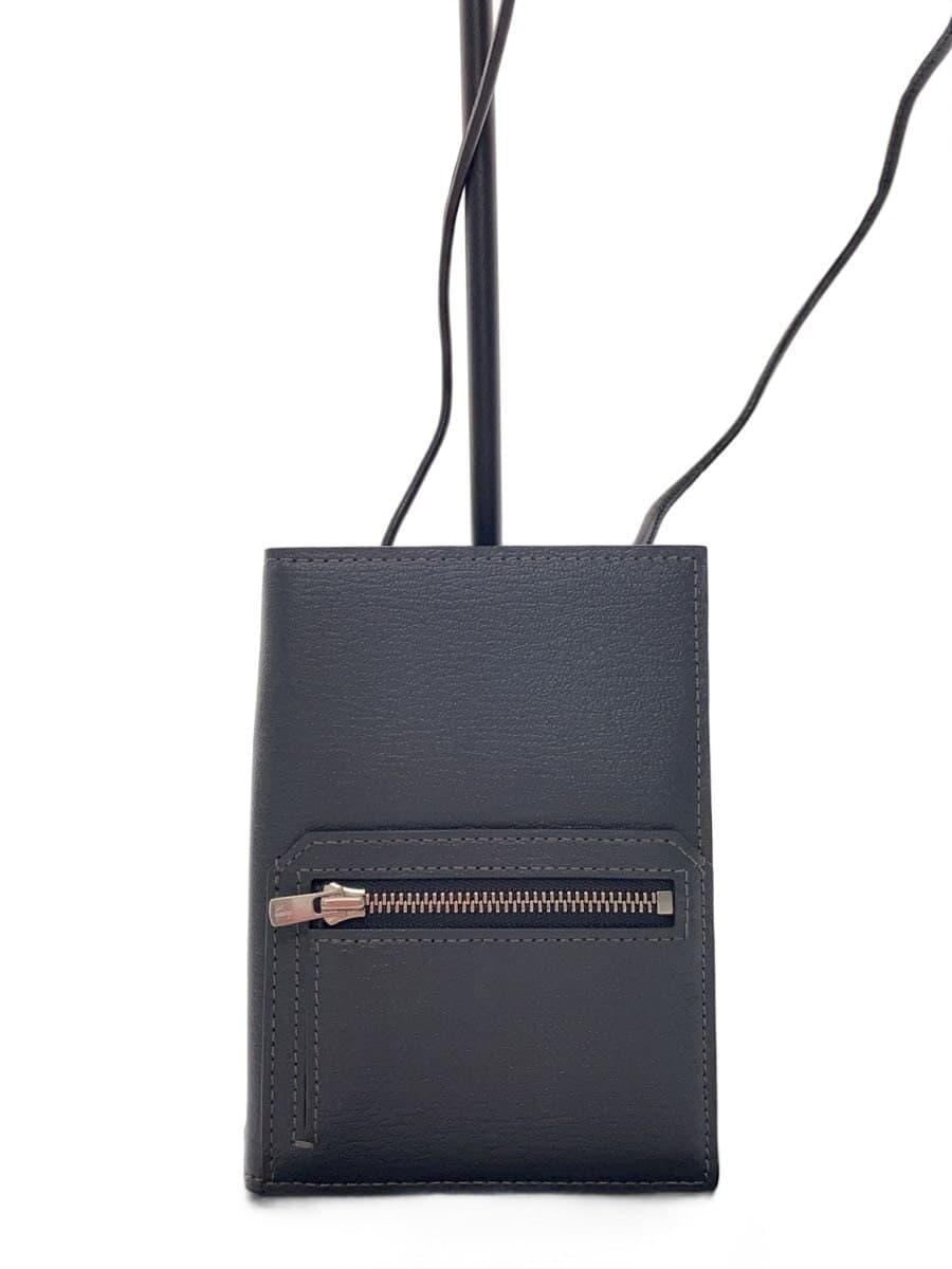 L’arcobaleno Smart W Shoulder Wallet Shoulder Bag Leather GRY PK Solid