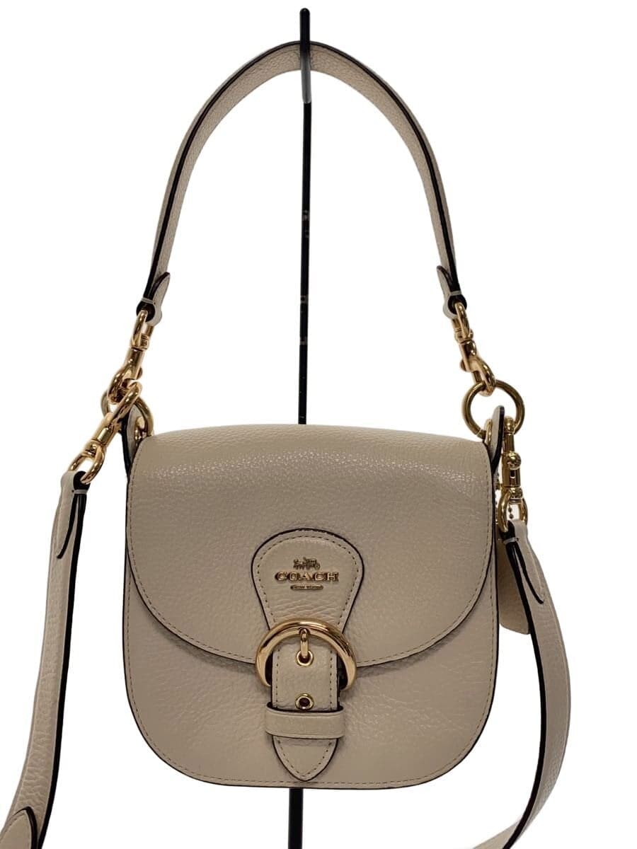 COACH Shoulder Bag Leather WHT Solid C5685