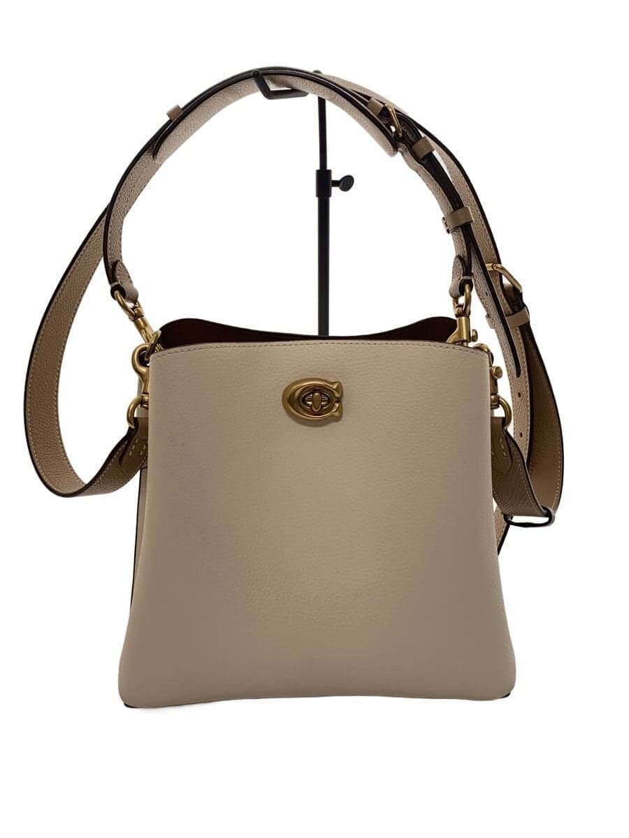 COACH Shoulder Bag Leather CRM Solid C3766