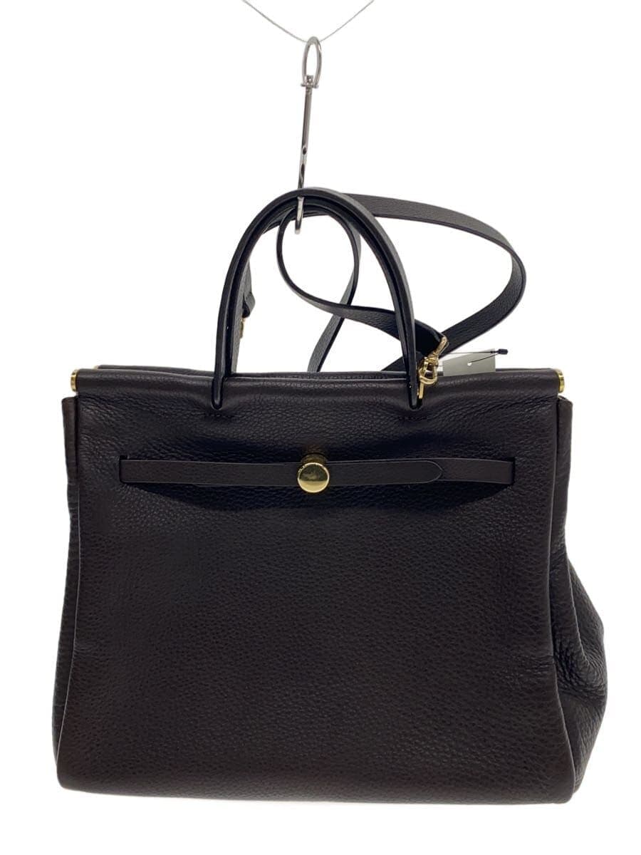 Other Brand MG CUIR Corner Wear Made in Italy 2-Way Handbag Leather BRW Solid