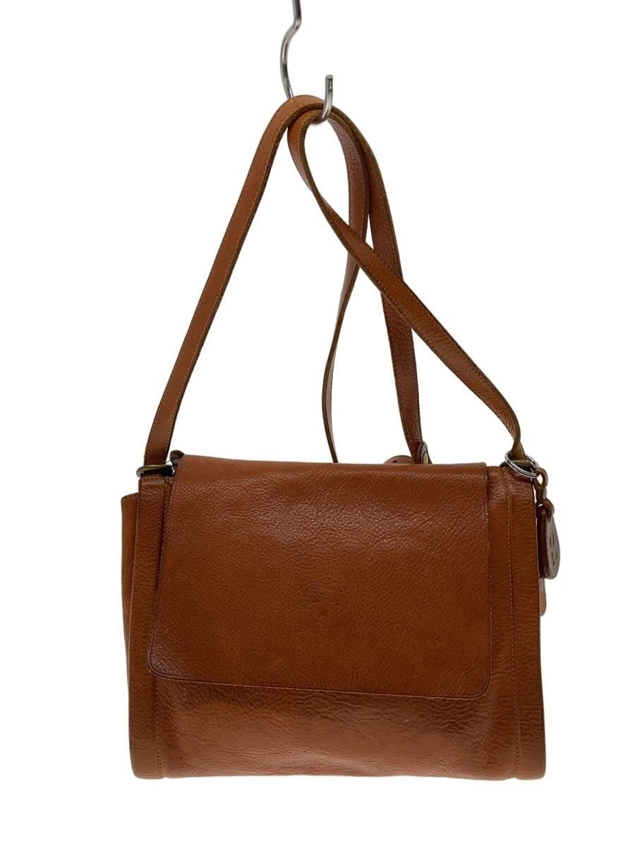 IL BISONTE Shoulder Bag Leather BRW Plain