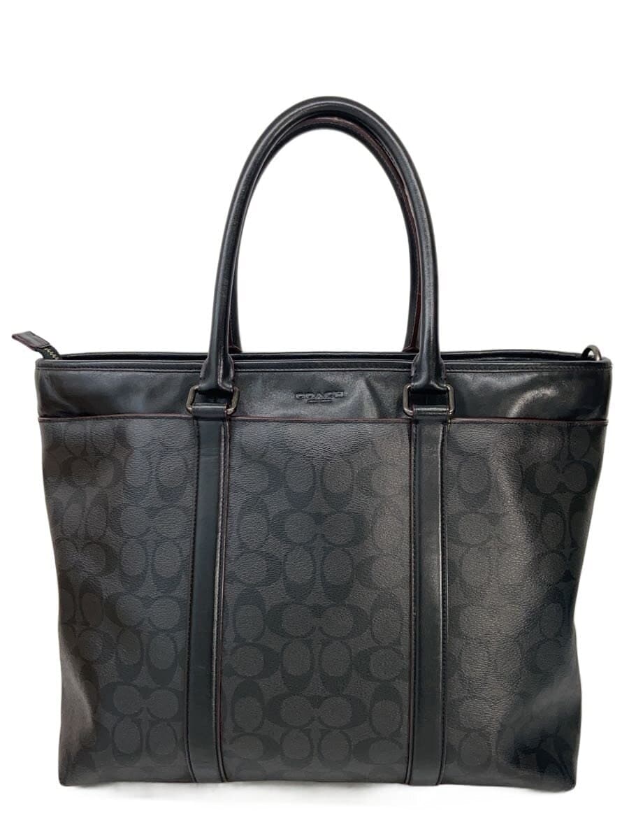 COACH Metropolitan Signature Tote Bag PVC BLK F23211 Missing shoulder strap