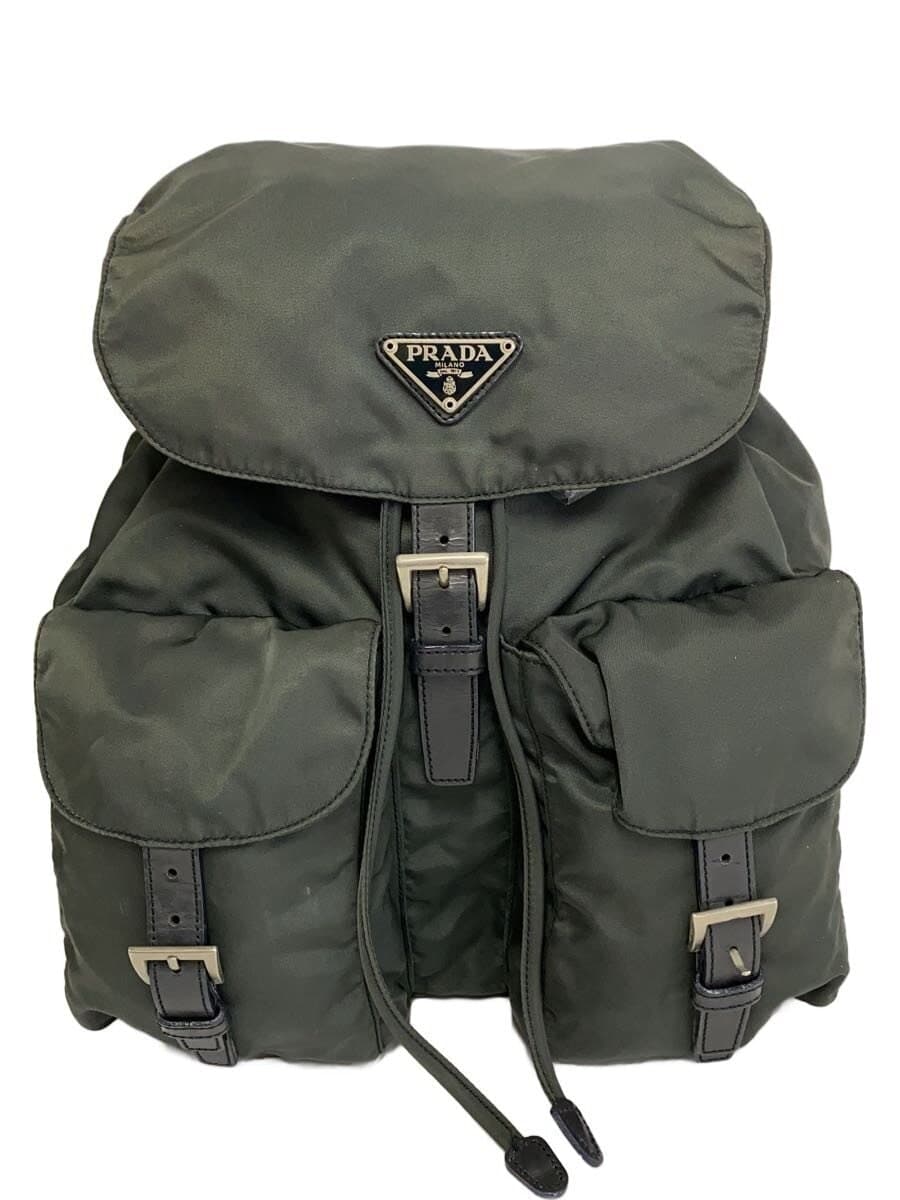 PRADA Backpack Nylon Black Solid Color