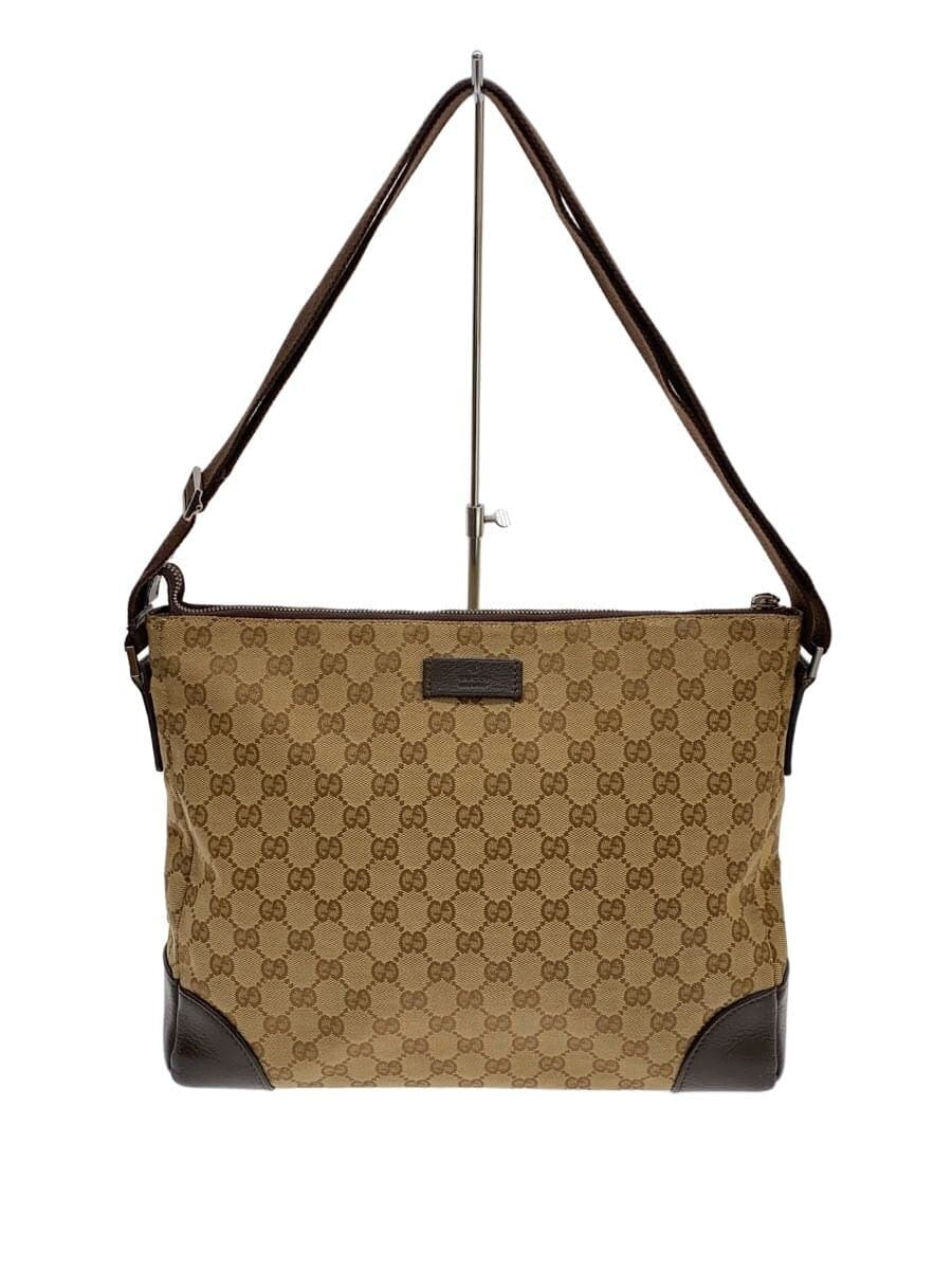 GUCCI Shoulder Bag_GG Canvas BRW All Over Pattern Corner Wear、Overall With Blackening