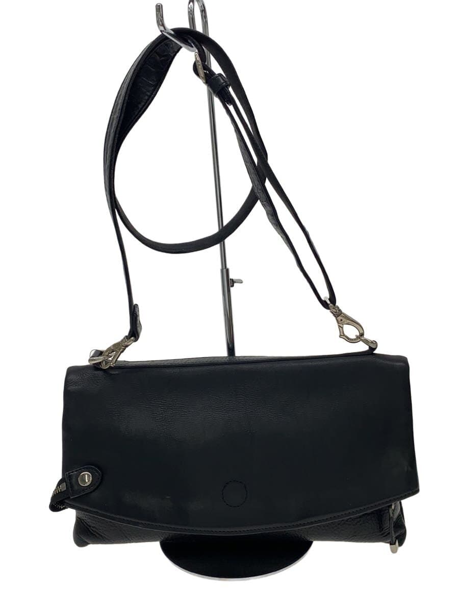 FIVE WOODS Shoulder Bag Leather Black Solid