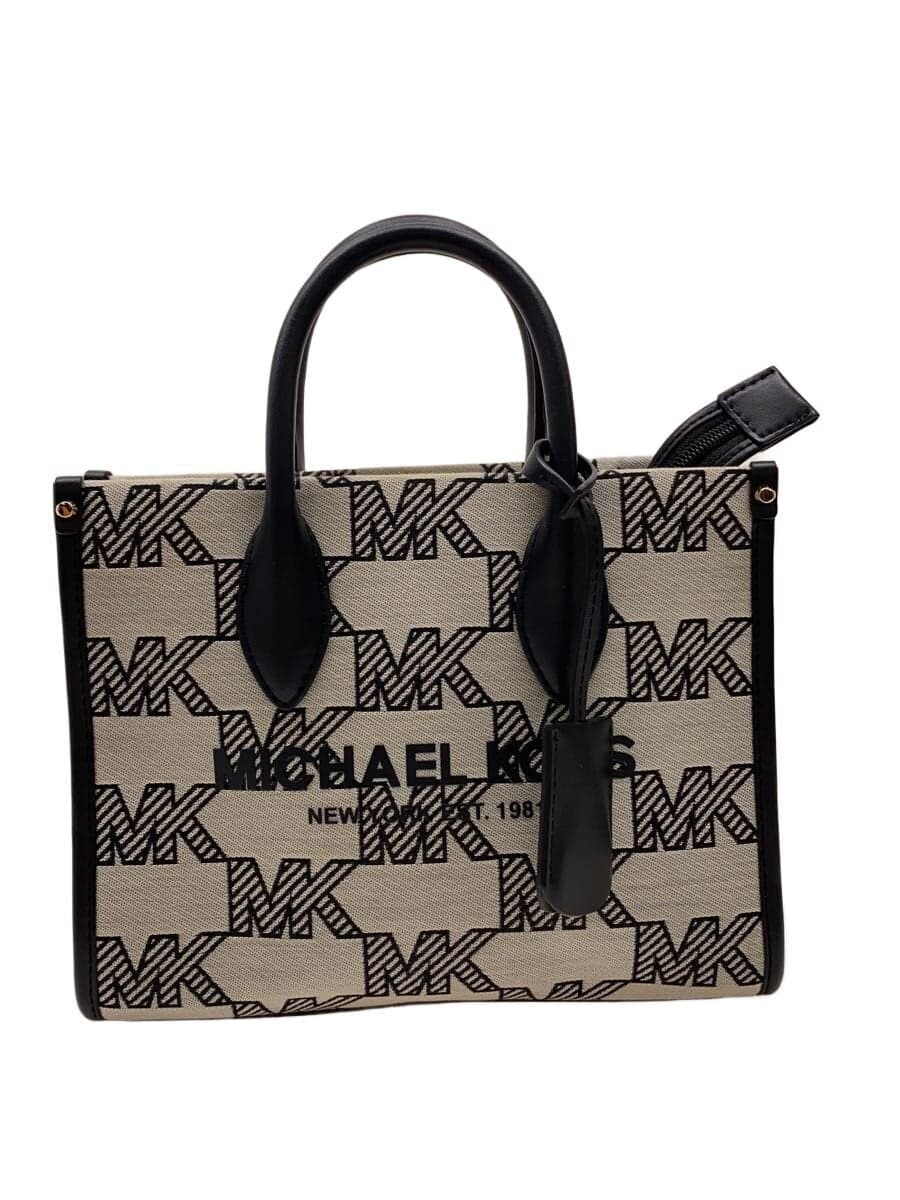 MICHAEL KORS VISTA BLUE Tote Bag 2WAY Bag Canvas BLK All Over Pattern 35S3G7ZC5J