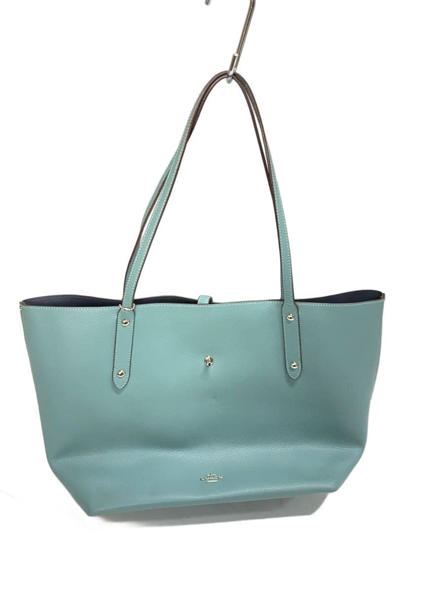 COACH Tote Bag_All Leather Leather BLU