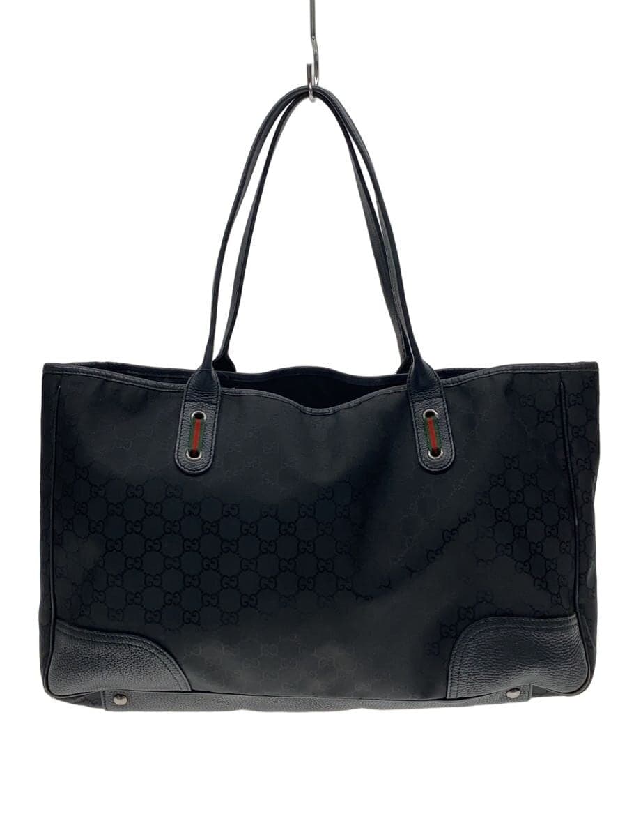 GUCCI tote bag nylon black all-over pattern 293589