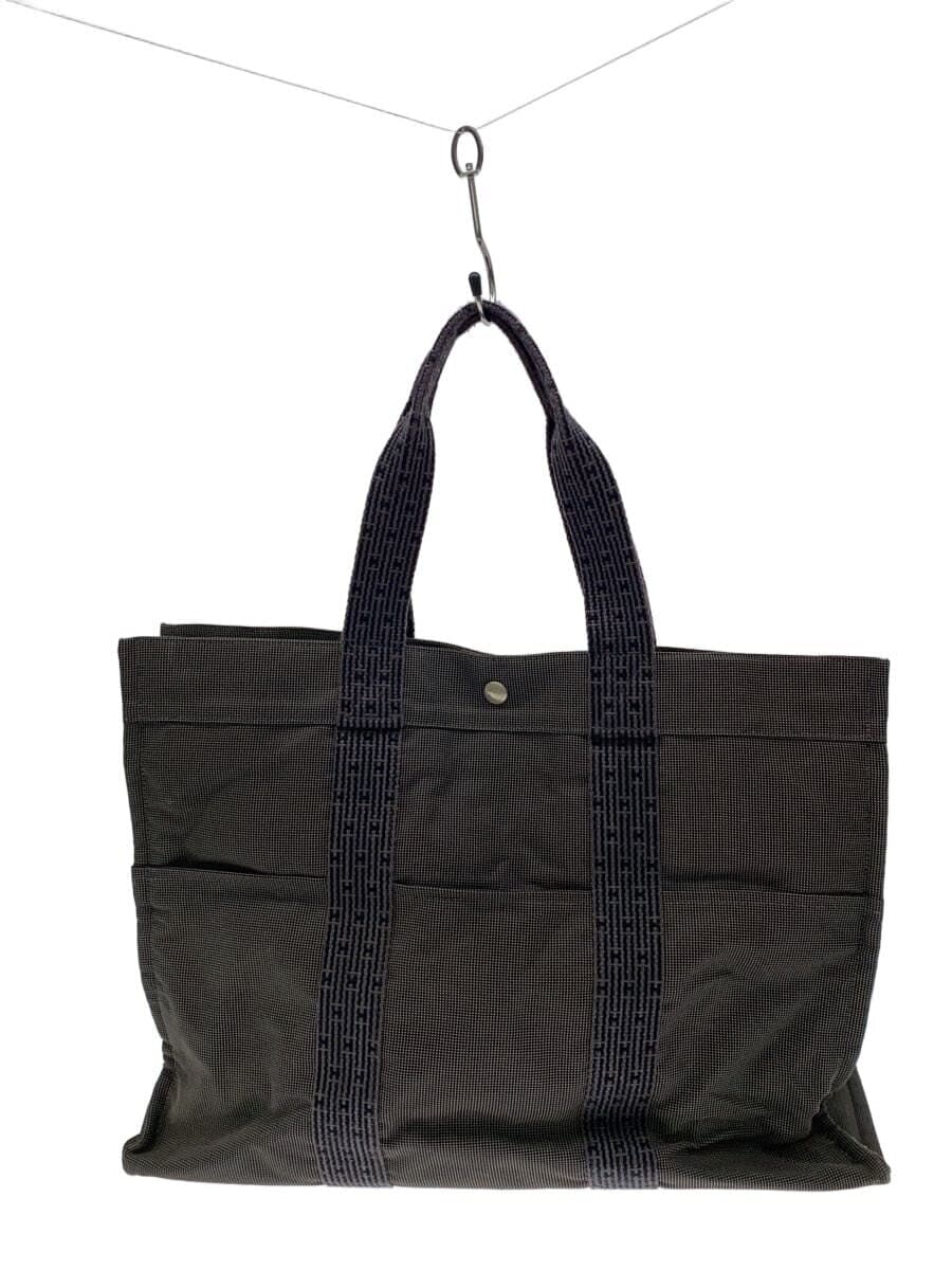 HERMES Aile Line GM Tote Bag Cotton Black