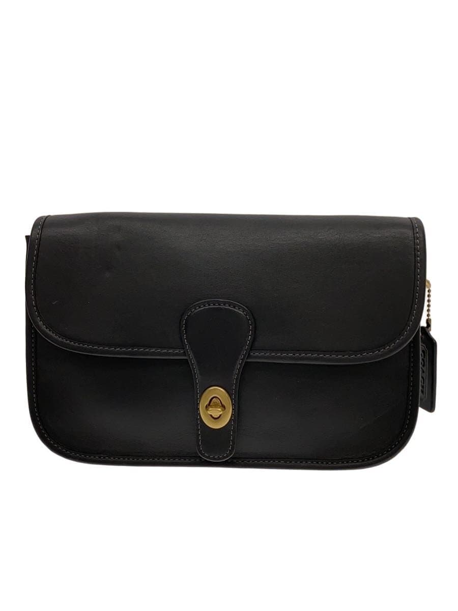 COACH Shoulder Bag Leather BLK Solid 193