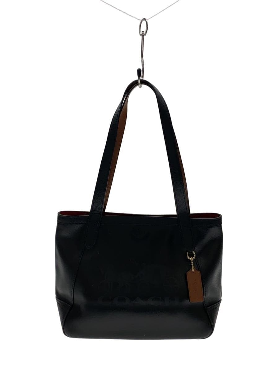 COACH logo tote bag leather BLK H2254