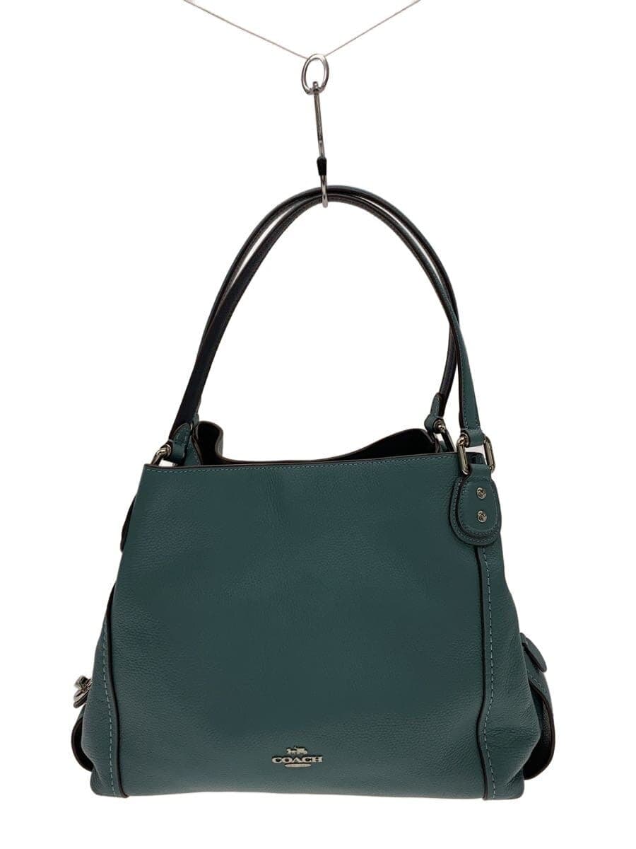 COACH Edie Shoulder Bag Leather BLU Solid 57125