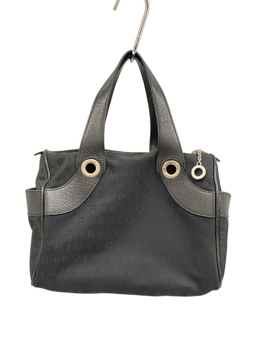 BVLGARI Handbag Canvas BLK All Over Pattern
