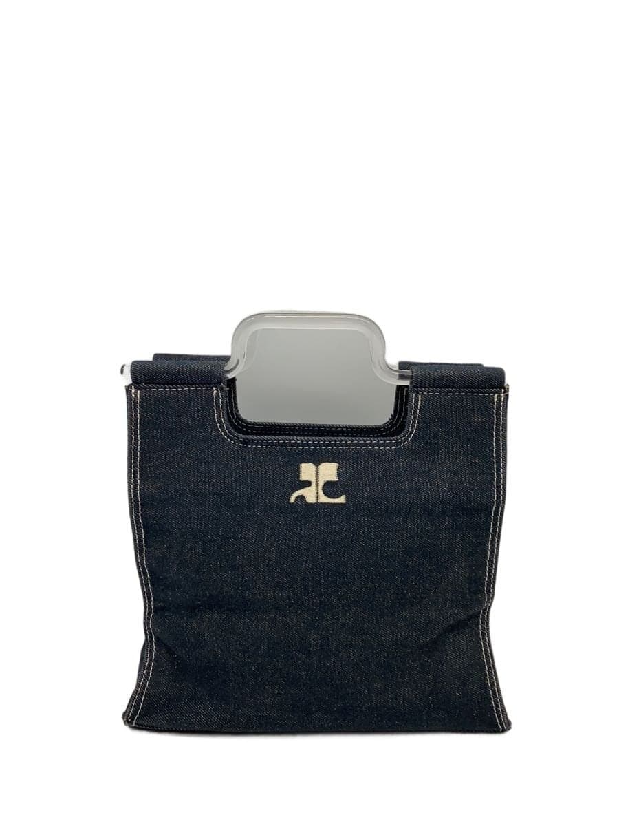 Courreges Square Denim Bag Clear Handle Tote Bag Denim IDG Solid