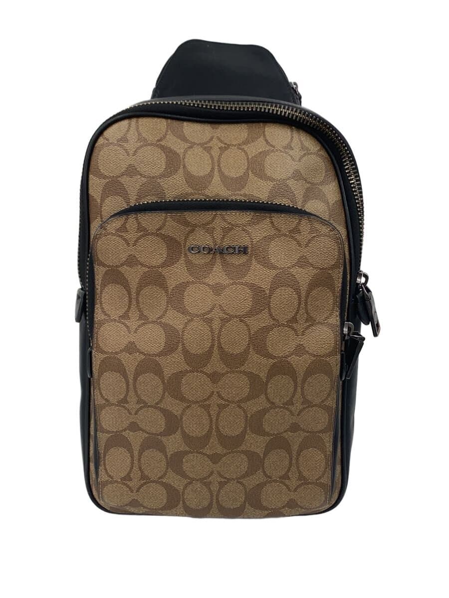 COACH Shoulder Bag PVC BEG All Over Pattern CO910