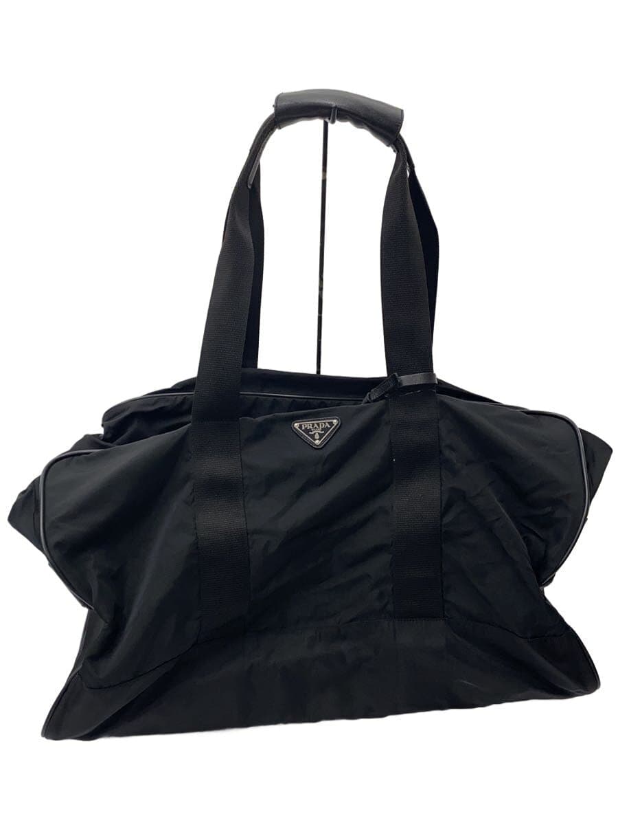 PRADA Bottom Stain Shoulder Missing Part Key Missing Part Boston Bag Nylon BLK Solid