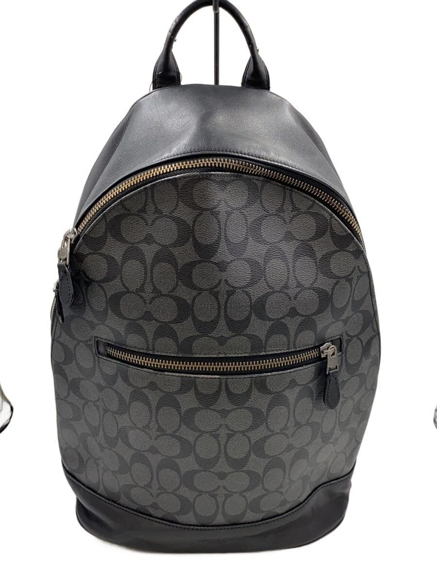 COACH Backpack Leather Black All-over pattern F78756