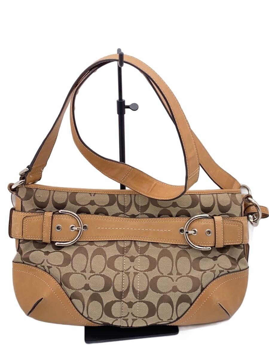 COACH Shoulder Bag Canvas KHK