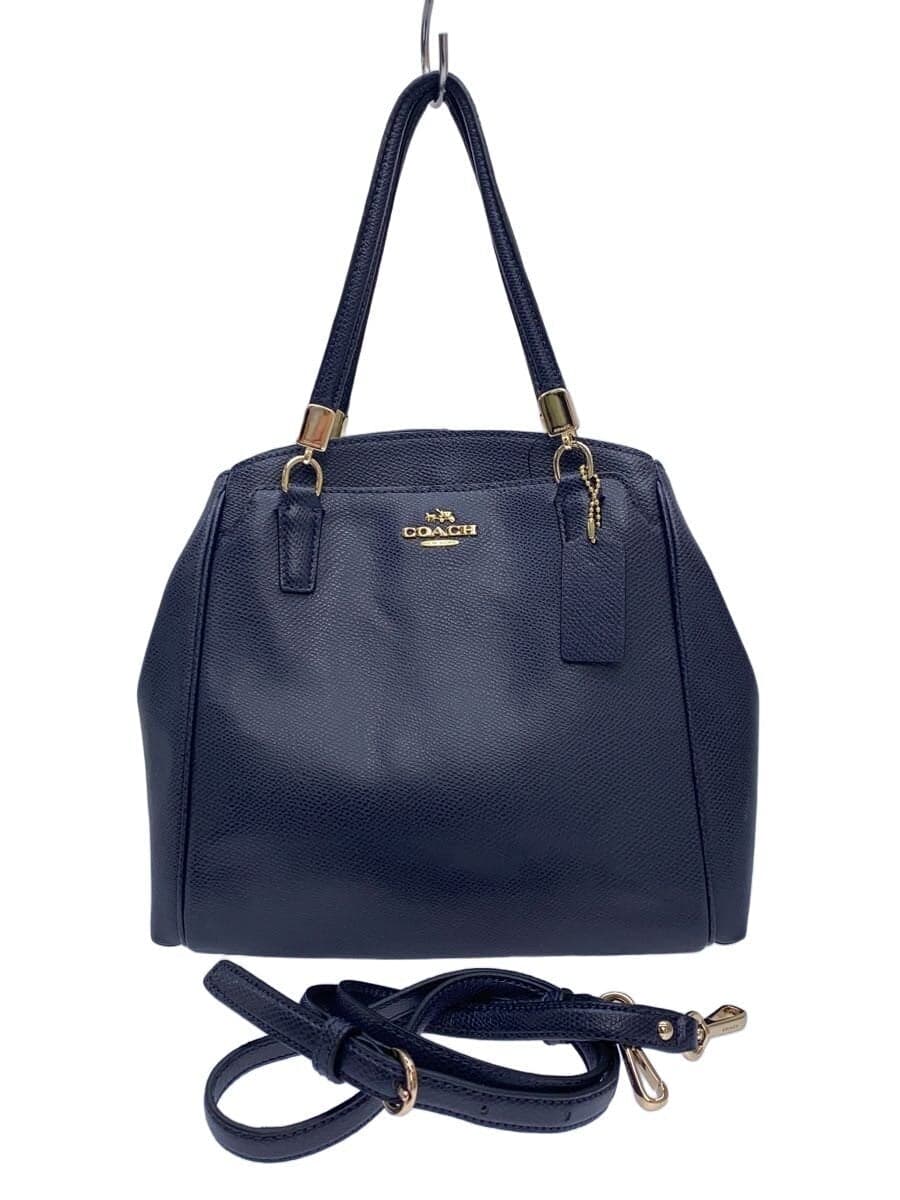 COACH shoulder bag leather NVY plain F34663
