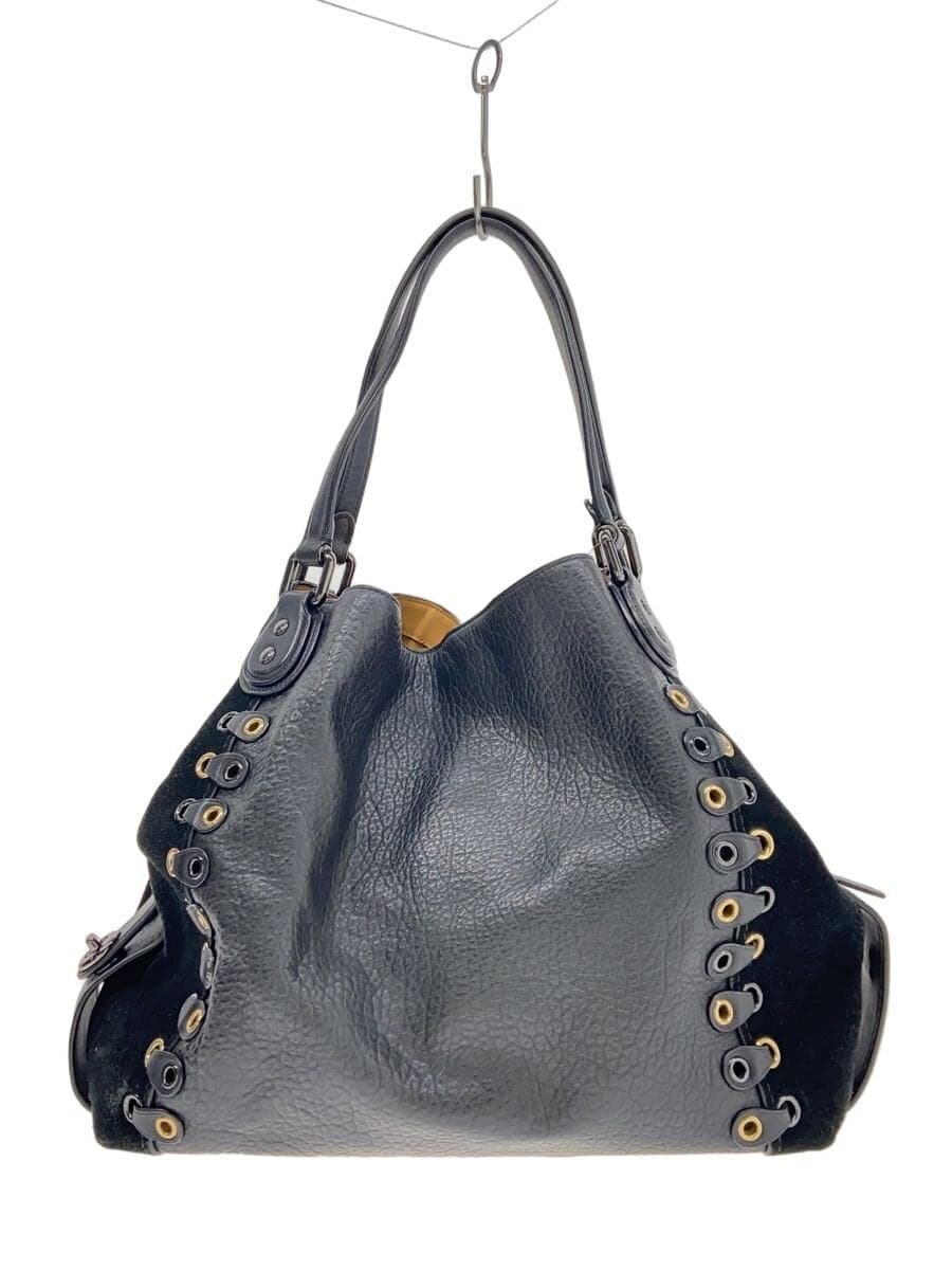 COACH Tote Bag Leather BLK Solid 21349