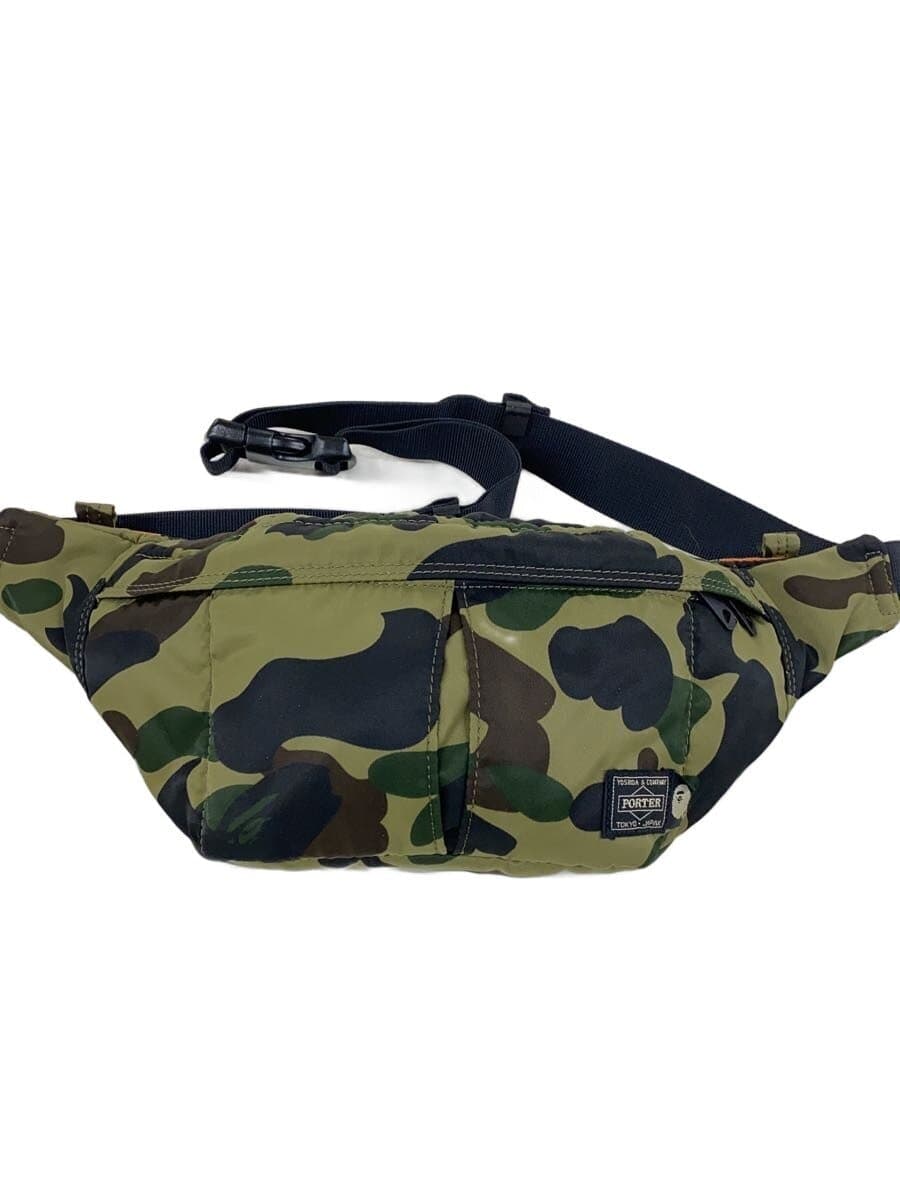 A BATHING APE x PORTER Waist Bag Polyester GRN Camouflage