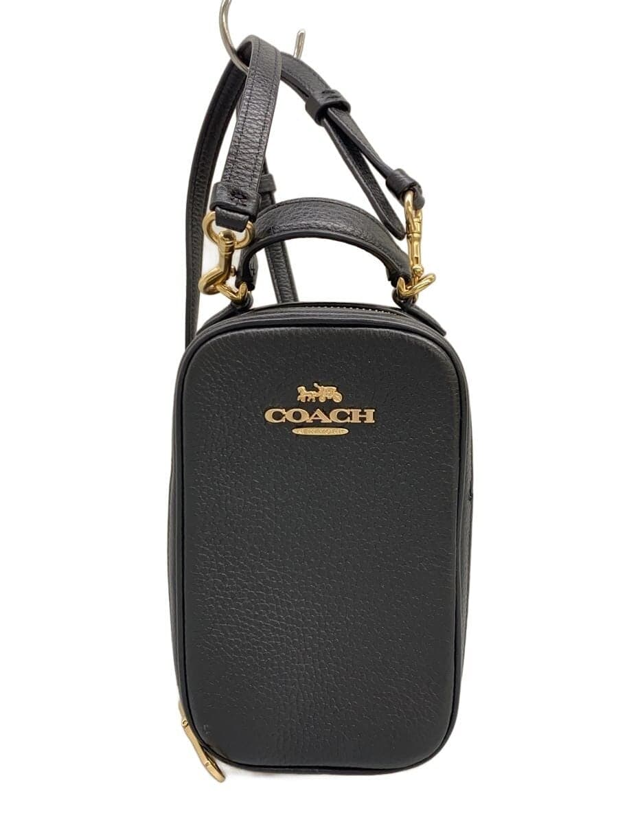 COACH Shoulder Bag Leather BLK CB854