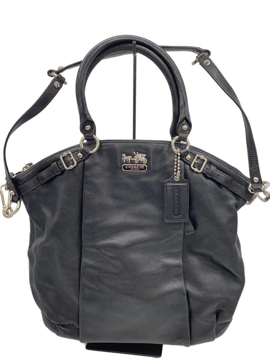 COACH Lindsey Satchel_Madison Leather BLK
