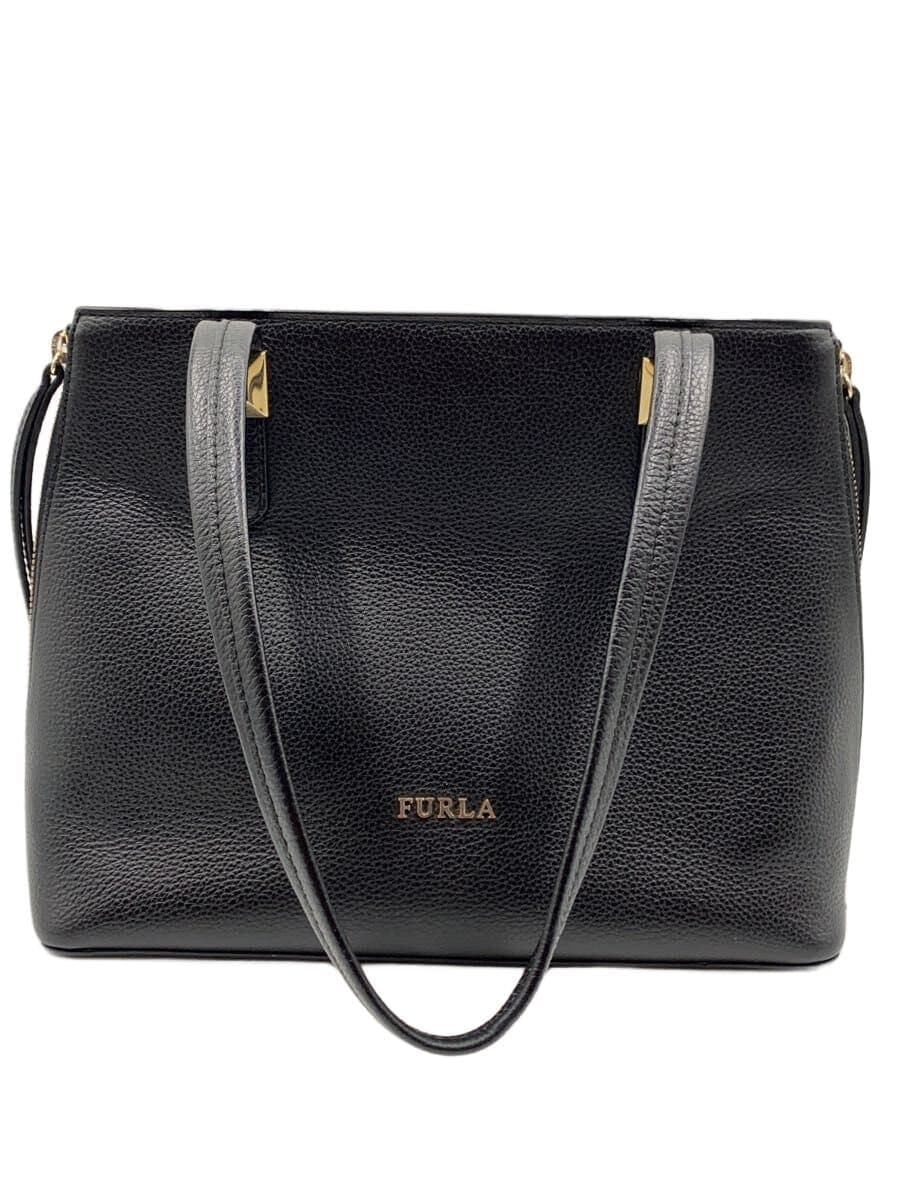FURLA shoulder bag leather black 26737