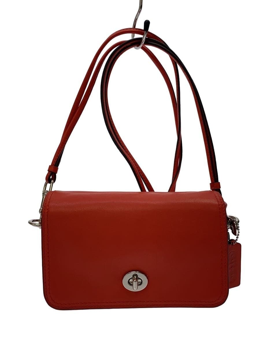 COACH Shoulder Bag_All Leather Leather RED Solid 19914