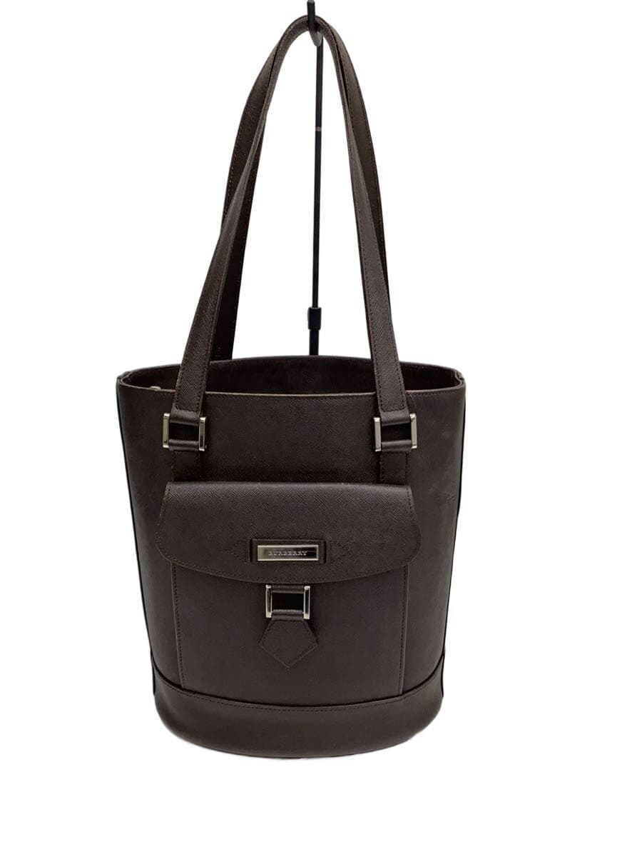 BURBERRY Tote Bag Leather BLK Solid