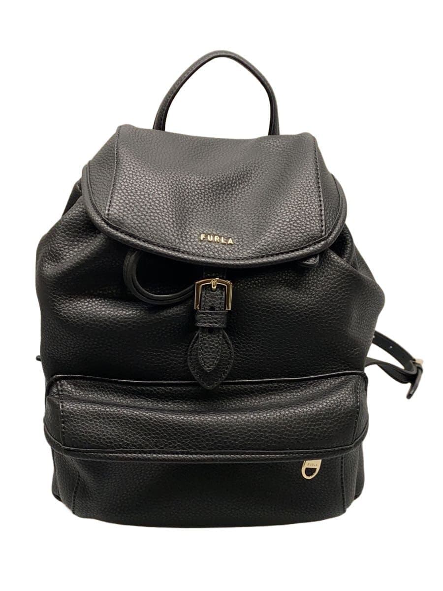 FURLA Backpack Leather Black Plain 8050579447940