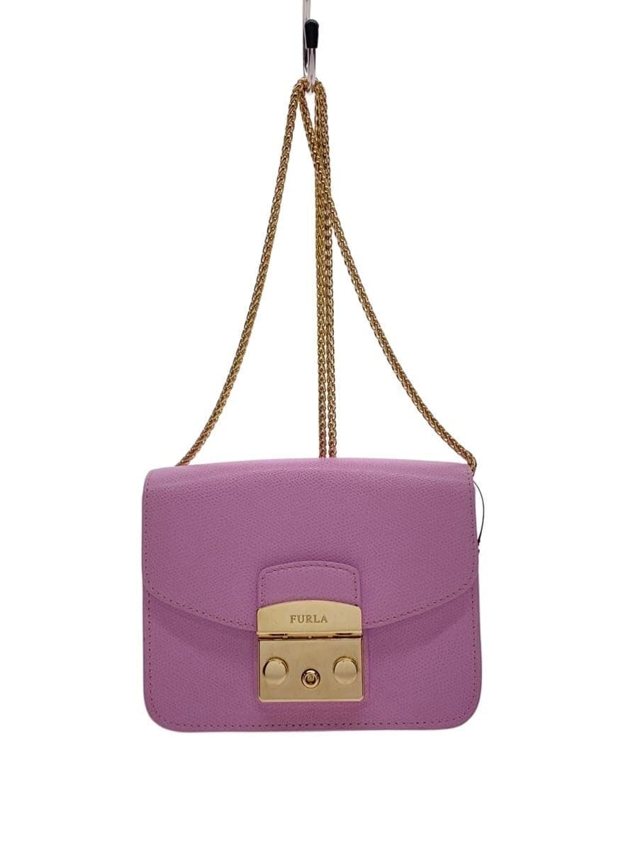 FURLA Shoulder Bag Faux Leather PNK Solid