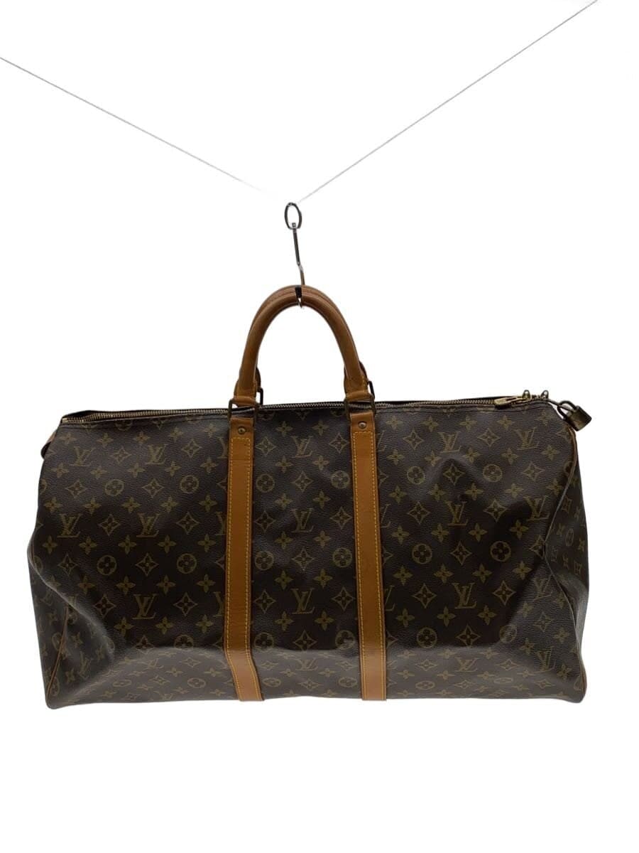 LOUIS VUITTON Keepall Bandoulière 55 Monogram Canvas PVC BRW Allover Pattern