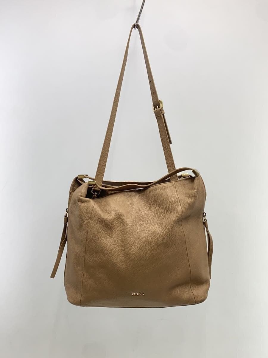 FURLA Shoulder Bag Leather BEG Solid F6530