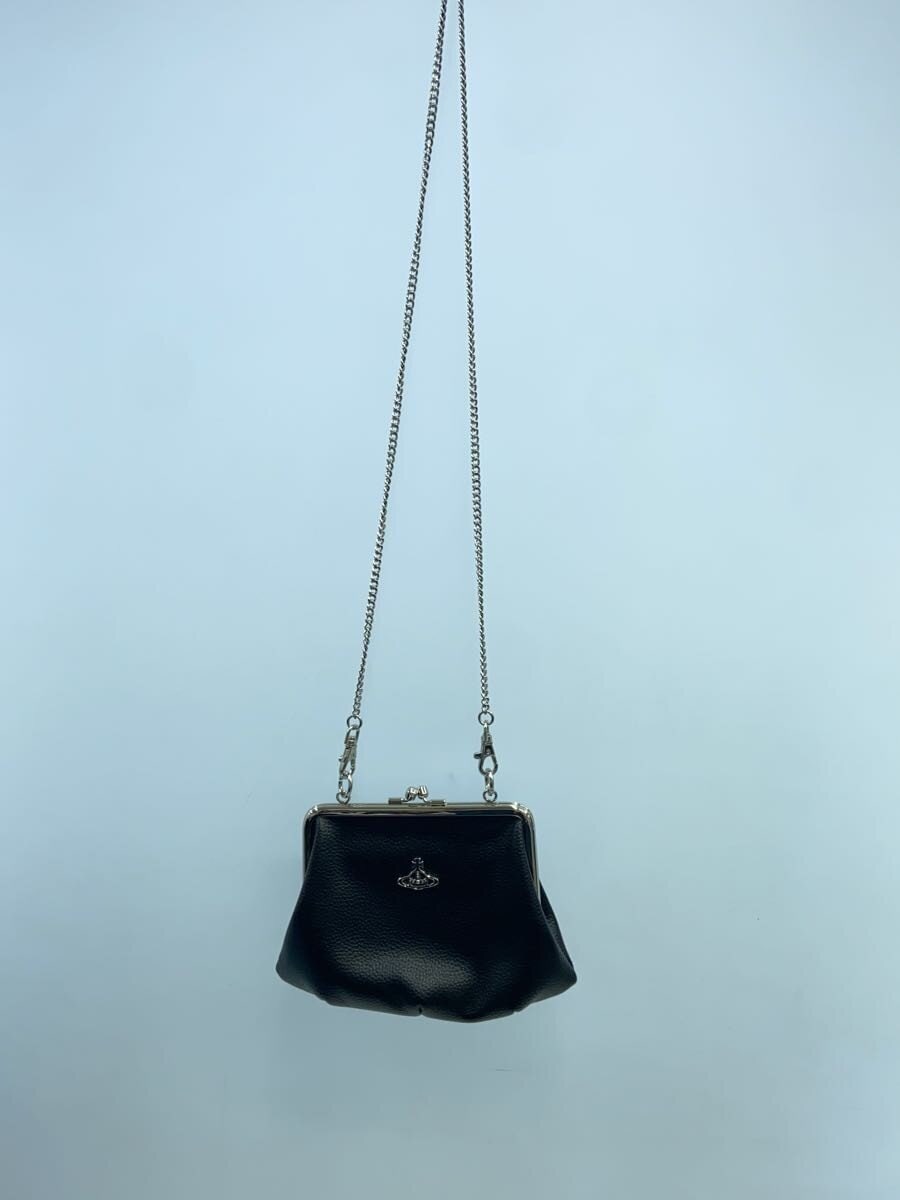 Vivienne Westwood Shoulder Bag Leather Black Solid Color