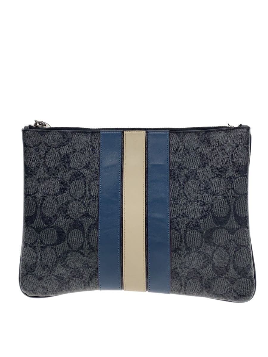 COACH Second Bag Leather GRY All Over Pattern F26071