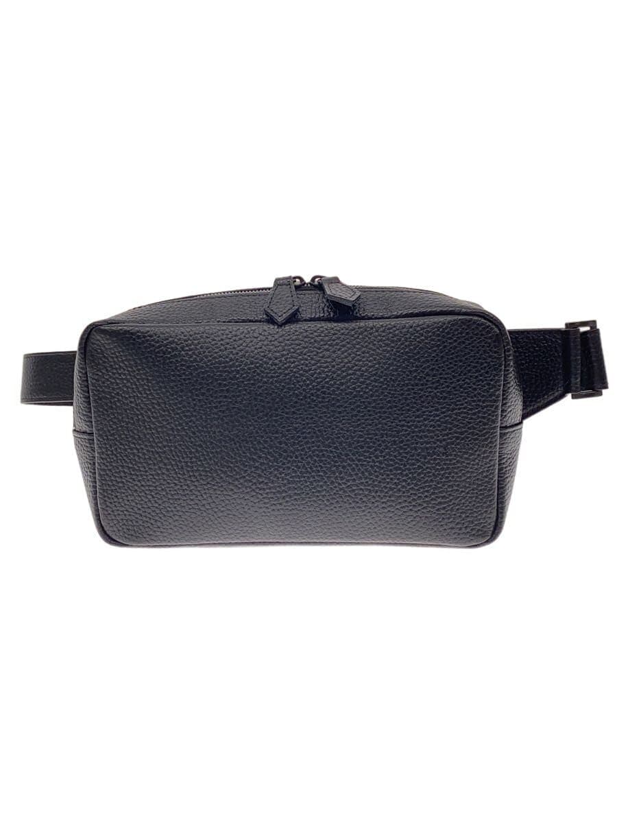 HushTug Waist Bag Leather Black Plain