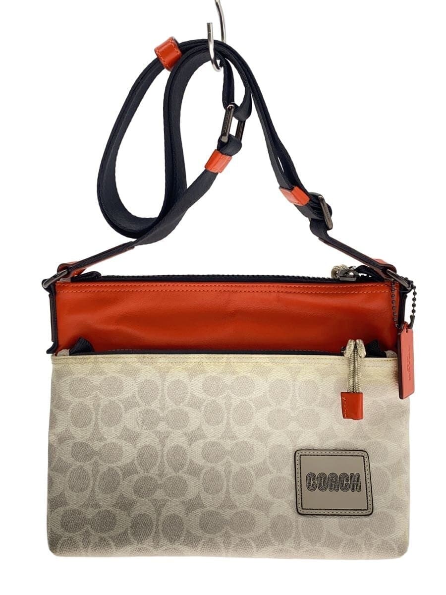 COACH Shoulder Bag White All-Over Print 1044
