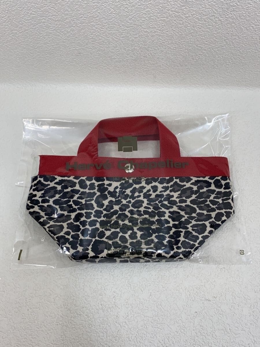 Herve Chapelier With Tag Panther Brown Boat Shape Tote S Tote Bag BEG All Over Pattern 701FB