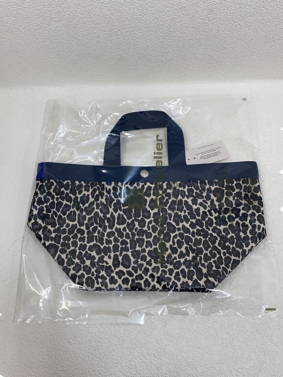 Herve Chapelier With Tag Panther Brown Made to Order Boat Shape Tote Square Tote BEG All Over Pattern