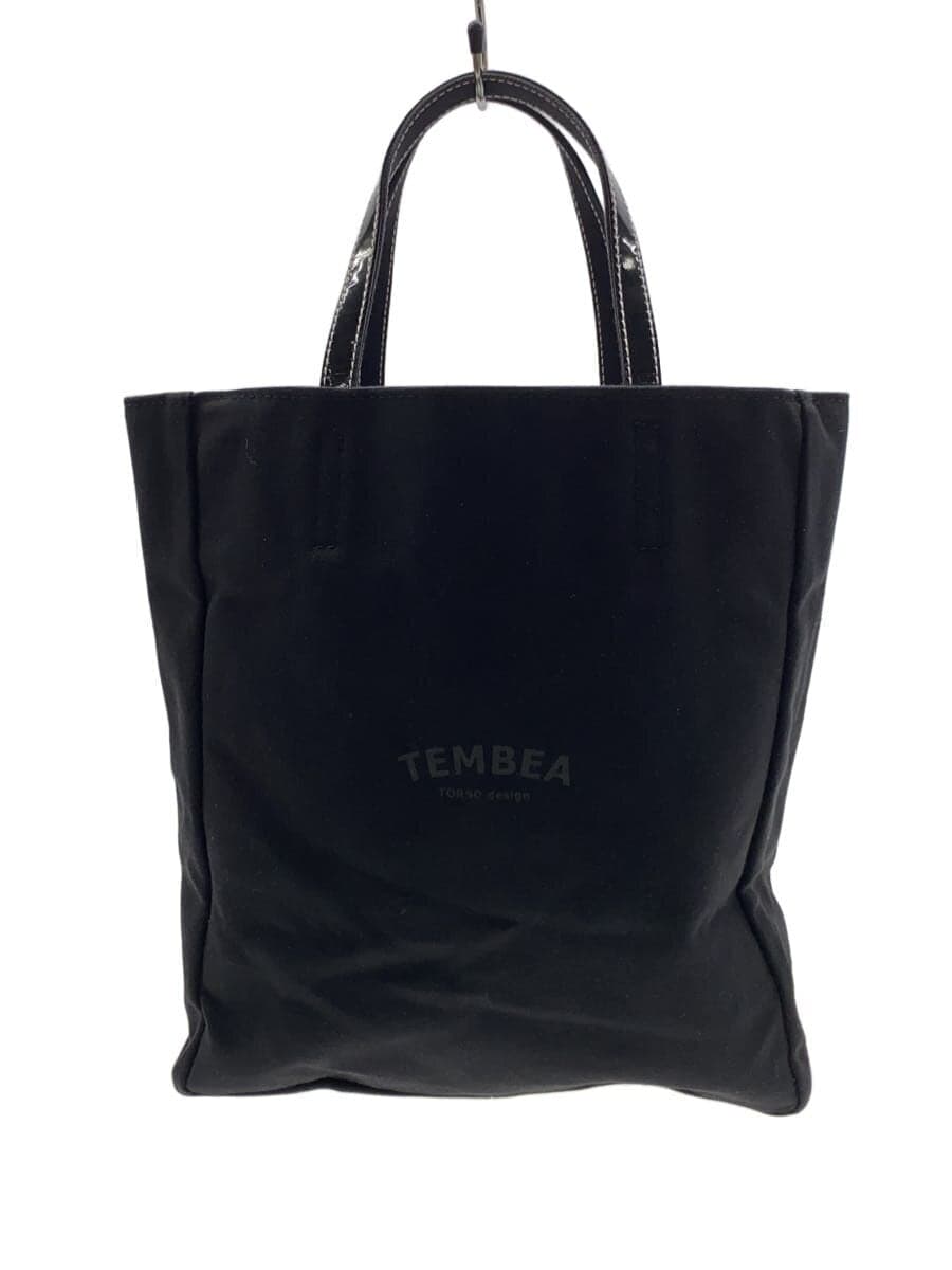 TEMBEA Front Logo Tote Bag Canvas BLK