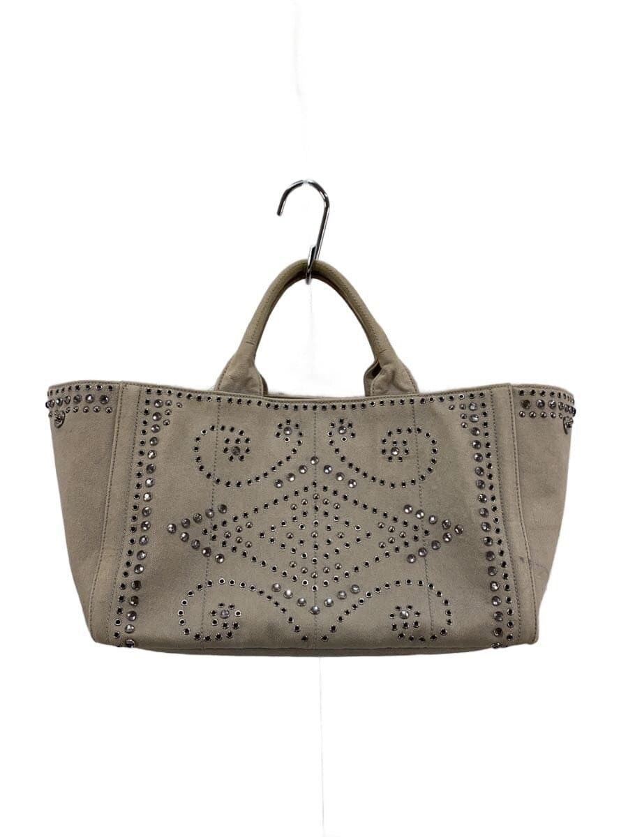 PRADA Kanapa Bijou Lines Tone Handbag Consider Condition Shoulder Missing Part