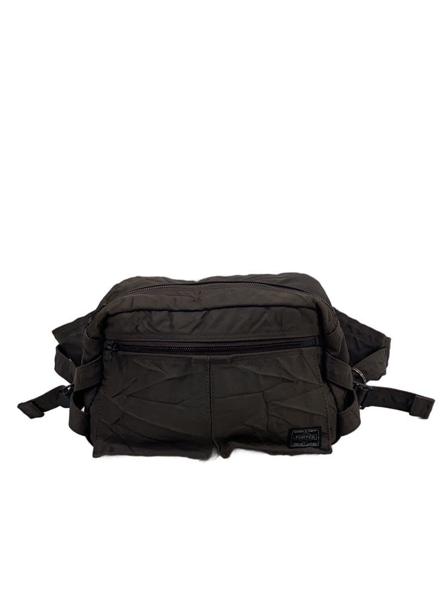 PORTERRIDE Wrinkle processing Shoulder bag -- KHK Solid color