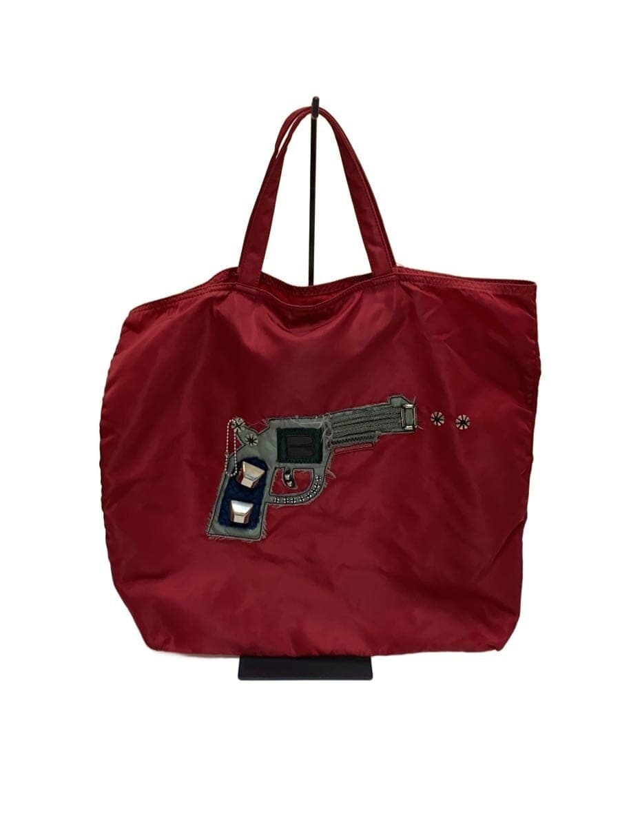 PRADA Gun Gun Motif Tote Bag Nylon Red