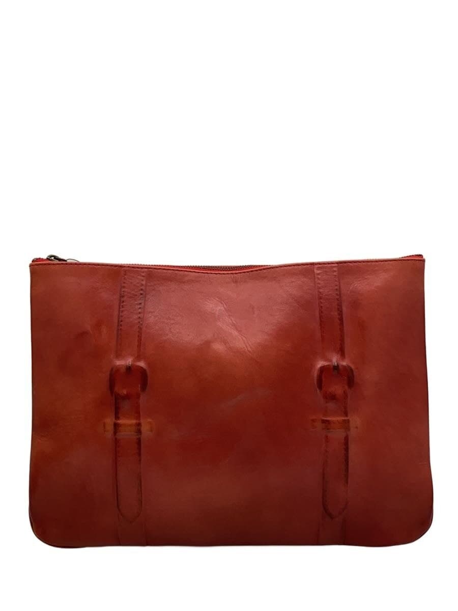 MIHARA YASUHIRO Seared Finish Clutch Bag Second Bag Leather BRW Solid Color