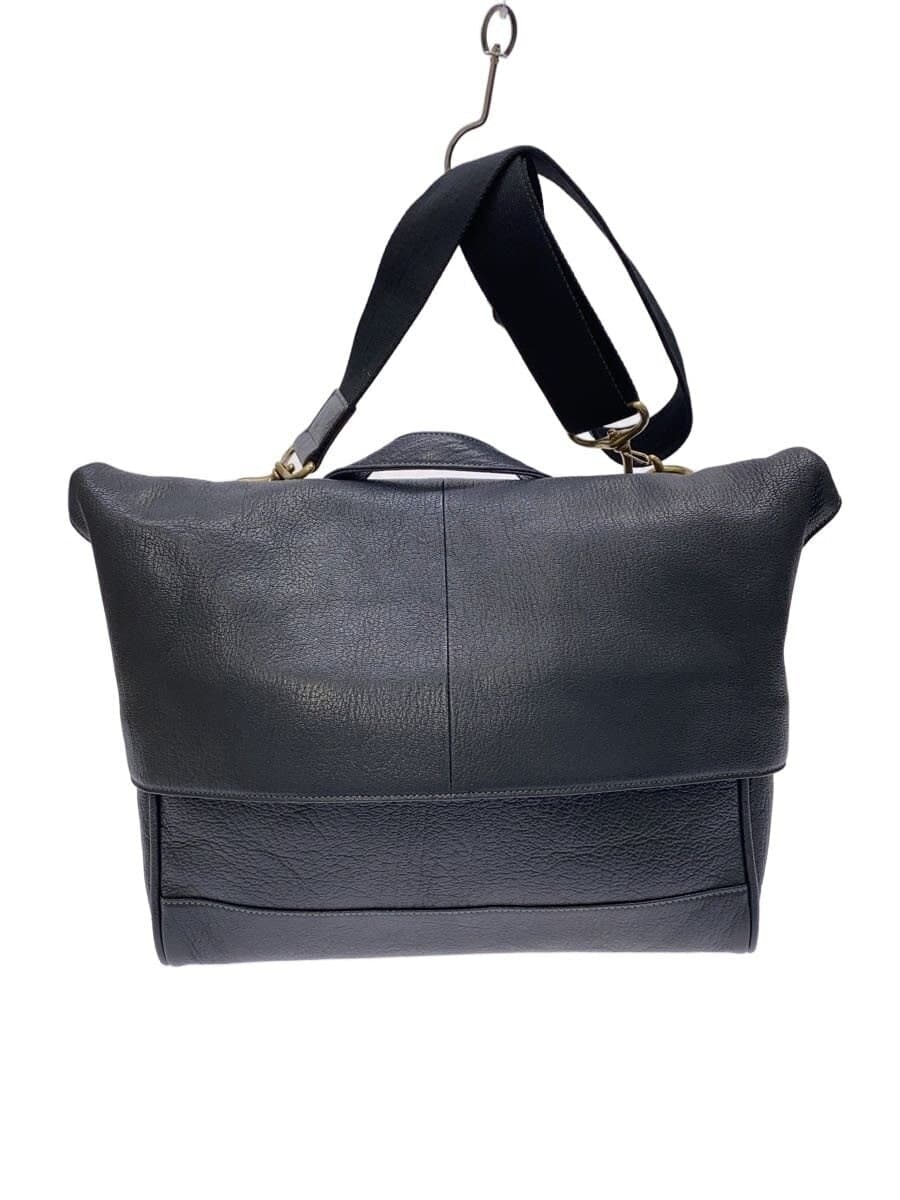 TOFF&LOADSTONE Flap Shoulder Bag Leather NVY Solid Color