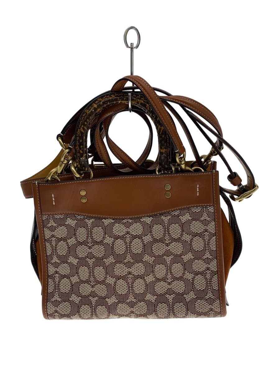 COACH Shoulder Bag Brown All Over Pattern C5467 Rogue 25 2-Way Handbag
