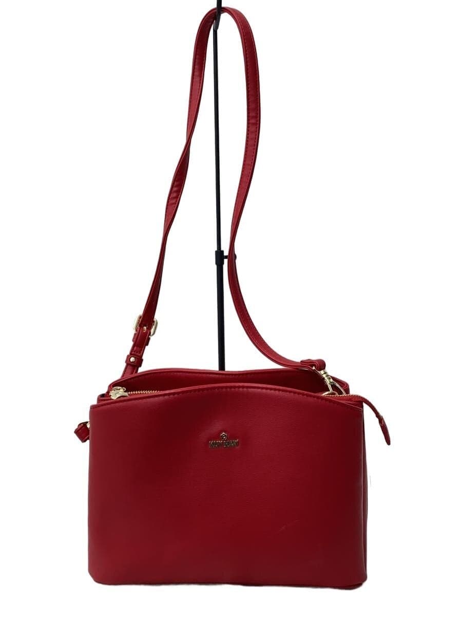 MARY QUANT Shoulder Bag Leather RED Solid