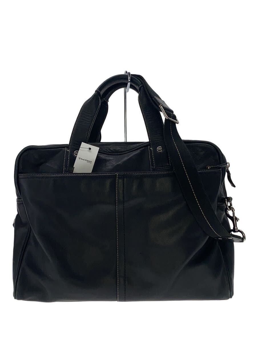 COACH2-Way Handbag Shoulder Bag Briefcase Leather BLK F70094